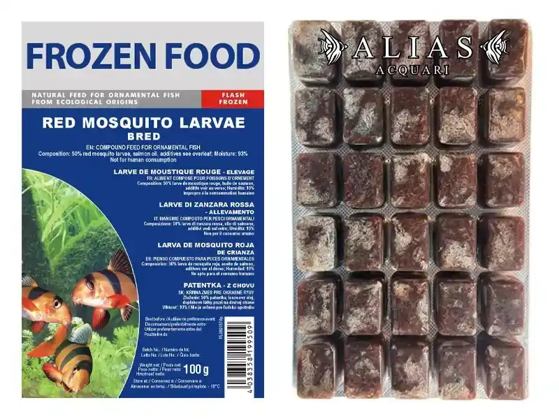 Red Mosquito Larvae Bred Frozen blister da 100 g